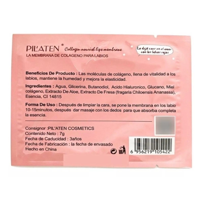 Pilaten 10piezas Mascarilla Colageno Para Labios Pilaten Original