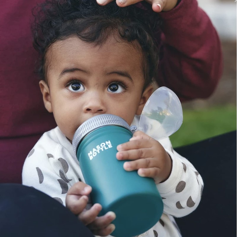 Mason Bottle Taza de pajita de acero inoxidable, peso ligero,