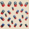 24Pcs 4th of July Press on Nails Medium Square Fake