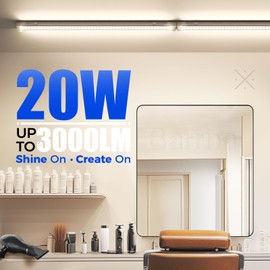 Barrina 2FT LED Shop Light, 4000K 20W 3000LM, Clear Cover Linkable Tube Lights, V Shape Integrated T8 LED Lighting, Ceiling Lights for Garage, Warehouse, Workshop, ETL Listed, 2 Packs