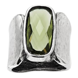 Silpada 'Zircon Token' Olive Green Cubic Zirconia Ring in Sterling Silver, Size 7, Size 7