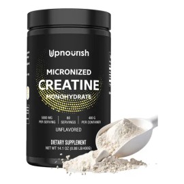 Upnourish Creatine Monohydrate Micronized - Vegano Sin Sabor                                                                                          