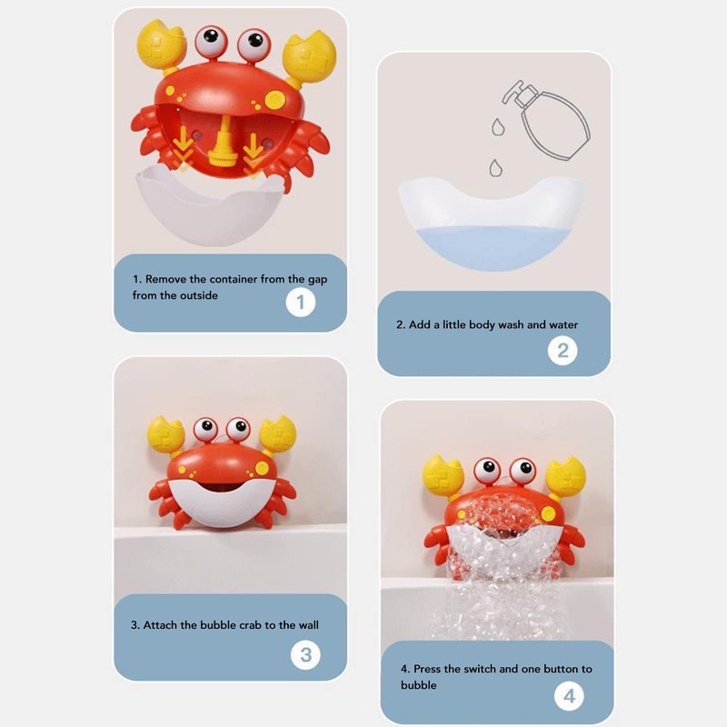 VGEBY Crab Foam Blower Bubble Machine Singing Bath Bubble Maker