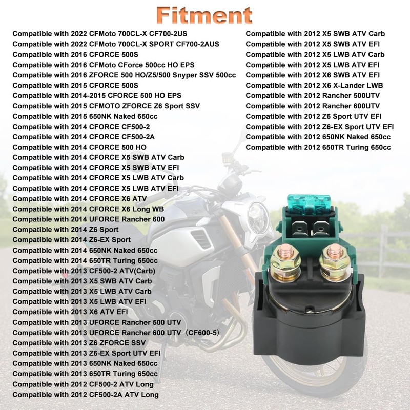WATERWICH Starter Solenoid Relay Compatible with CFMoto CFORCE ZFORCE UFORCE