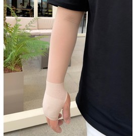 Gamsungtex Skin Tone UV Protection Armsleeves Women’s, Men’s for Golf and Outdoor Activities/Arm Sun Protection Covered Hand, Skin, Large