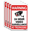 Video Surveillance Sign 4-Pack , HISVISION No Trespassing Metal Reflective