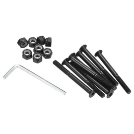 PATIKIL Skateboard Hardware Kit, 2.1" Mounting Screws Hex Head Bolts Nuts Set with Spanner for Longboard Cruiser, Black