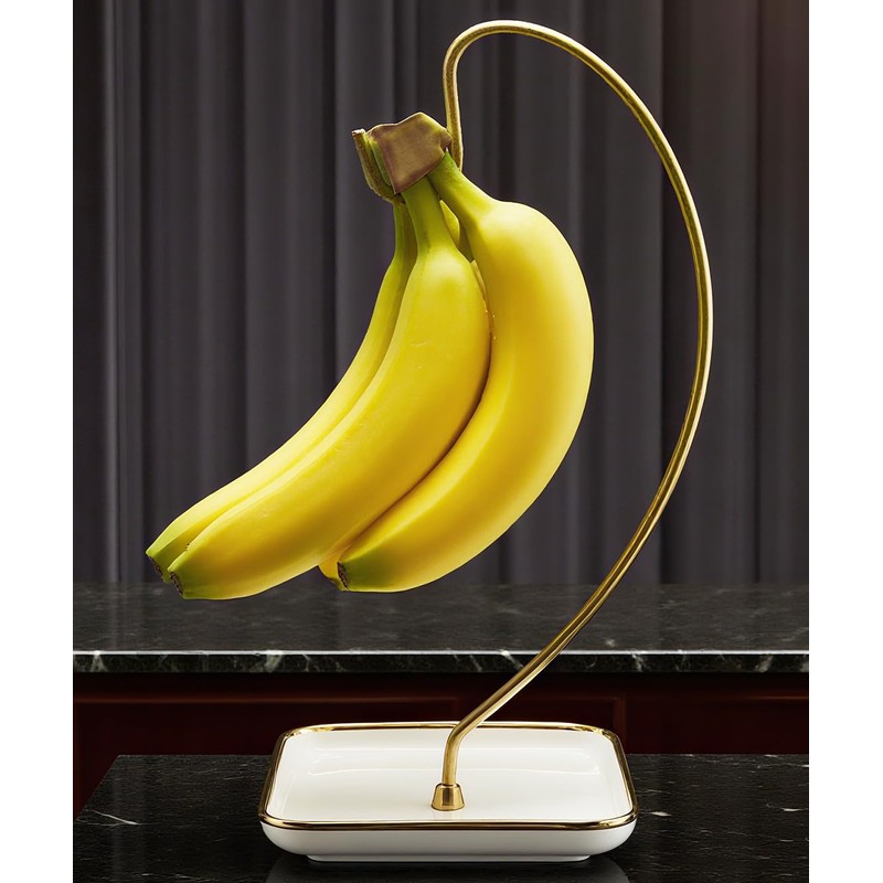 VROOMIUM Banana Holder Stand with Ceramic Base - Holds Up