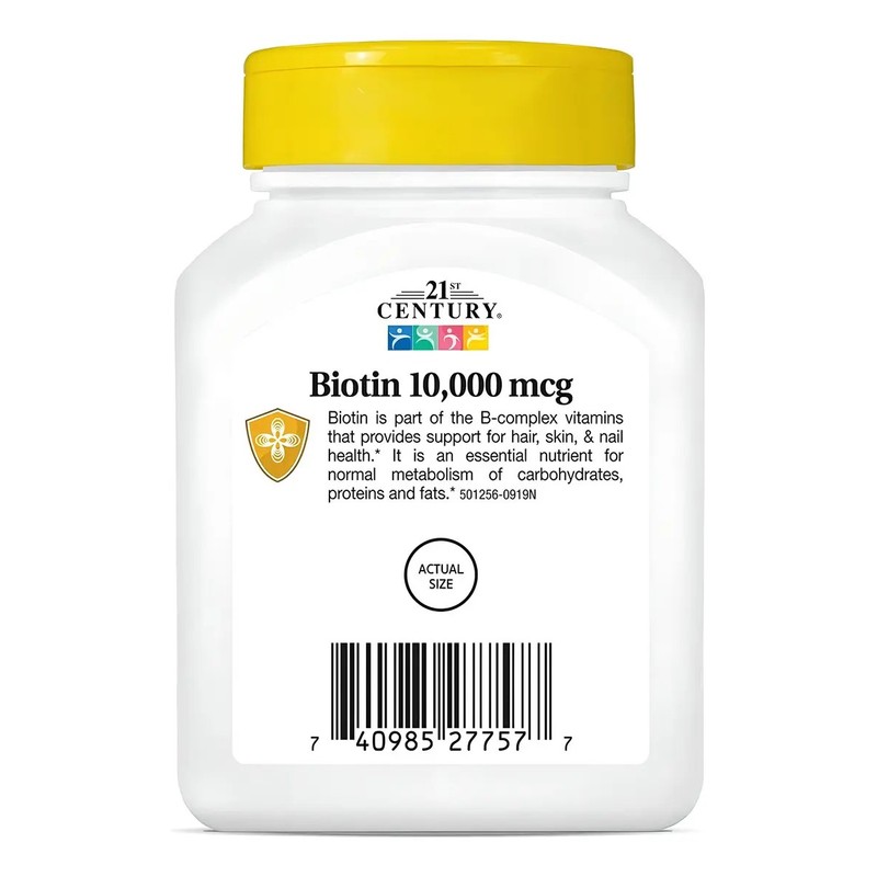 Biotina 21st Century 10,000 Mcg Para Cabello Piel Y Uñas
