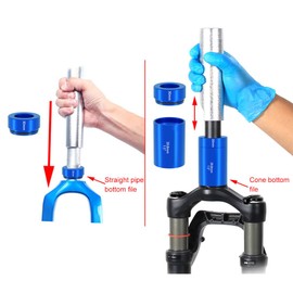 Bike Front Fork Crown Race Install Tool Kit, Bicycle Fork Nut Setting Installer, Aluminum Alloy Bicycle Front Fork Setter Driver Kit for 28.6mm 1.5in 1.25in Bicycle Front Fork(3 Pcs)