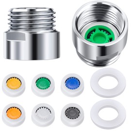 PAGOW Shower Flow Reducer Limiter,gpm 5 6 7 8 9 12 Shower Head Flow Restrictor,Shower Head Water Saver Adapter Set for Handheld Shower,Bathroom,Toilet (0.62x0.54x0.20inch)(2PCS Washers,2PCS Adapter)