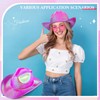 Haysandy 12 Pcs Holographic Space Cowgirl Hat with Rimless Sunglasses