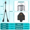 1 Pcs 2 in 1 Light Socket to Plug Adapter,