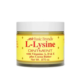 Basic Brands L-Lysine Lip Ointment with Camphor, Menthol, Vitamin A & E, 0.875 oz