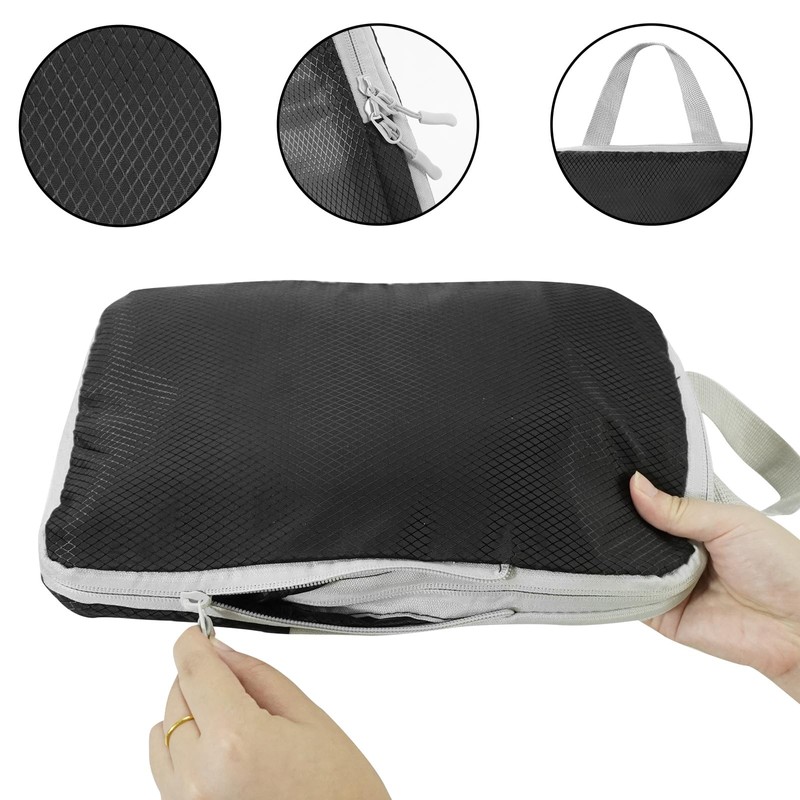 BIKHYY 4 Sets Black Compression Packing Cubes Travel Ultralight Luggage