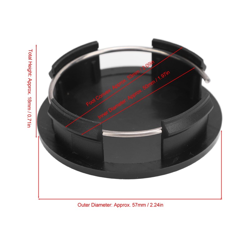 Tissting 4 Pcs Wheel Hub Caps Outer Diameter 57mm 50mm