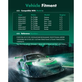 SCITOO AC Compressor Clutch for 2004-2007 for Dodge Dakota 3.7L 2004-2007 for Dodge Dakota 4.7L 2004-2007 for Dodge Ram 1500 3.7L 2004-2007 for Dodge Ram 1500 4.7L 2011327AM TEM275645