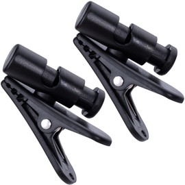 VARMDUKKE 2 Pack Headphone Clips for Earphone Wire, 360 Degree Rotate Earphone Microphone Cable Clips, Headset Mic Cord Clamp for Clothing, Shirt, Collar - Black (for 2-4 mm)