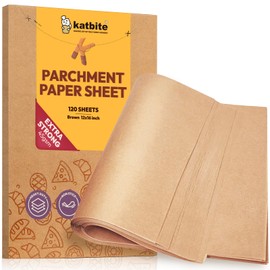 Katbite Unbleached Parchment Paper Baking Sheets, 120Pcs 12x16 Inch Precut Parchment Paper for Baking, Heavy Duty & Non-stick, Half Sheet Paper for Baking, Cooking, Steaming, Oven Paper