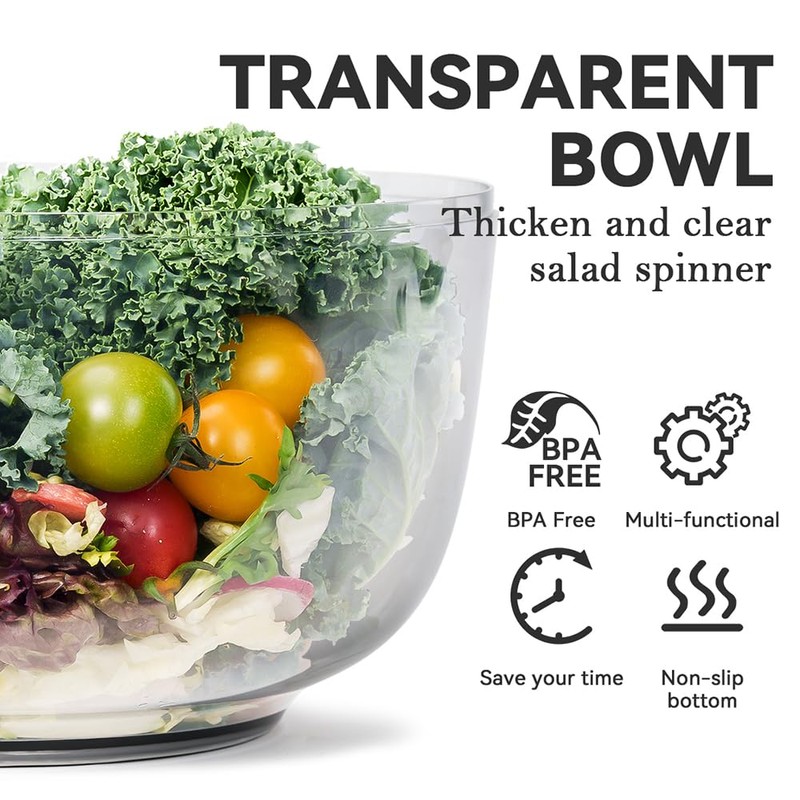 KEOUKE Salad Spinner and Vegetable Chopper Set with 3 Blades,