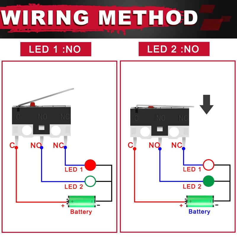 MKBKLLJY Pack of 30 Limit Switches, Micro Switch, AC 2A