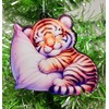 Sleeping Tiger Cub Christmas Ornament