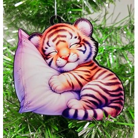 Sleeping Tiger Cub Christmas Ornament