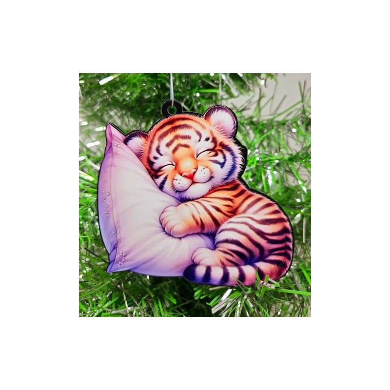 Sleeping Tiger Cub Christmas Ornament