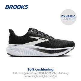 Brooks Men’s Ghost 17 Neutral Running Shoe - Black/Grey/White - 12 Wide