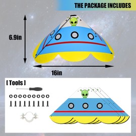 Alien UFO - Shaped Squirrel Baffle for Bird Feeders - Effective Squirrel Deterrent - Colorful & Durable Outdoor Accessory
