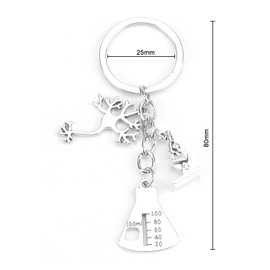 OBEISN Creative Keyring with Microscope Design, Birthday Gift for Women, Small Gift for Girlfriend, Gift for Women and Friendship Pendant, Silver2, S