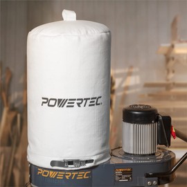 POWERTEC 70335 Dust Collector Bag, 15" x 23", 1 Micron Filter, For Delta, JET, Grizzly, Shop Fox, Harbor Freight, and POWERTEC DC-1080/ DC-1081