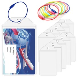 Swpeet 20Pcs Cruise Luggage Tags Clear Tags Cruise Travel Essentials with Steel Loops, Royal Caribbean Luggage Tag Holders Fits for All Royal Caribbean Ships and Celebrity Cruise