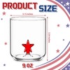 Potchen 2 Pack Patriotic Wine Glasses Icon Stemless, 9oz Red