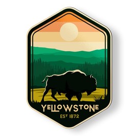 Yellowstone National Park Est. 1872 Magnet for Car Fridge Locker Metal Door - 4"