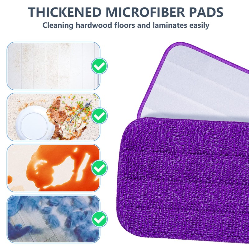 Reusable Mop Refill Pads for Flash Powermop, 6 PCS Mop