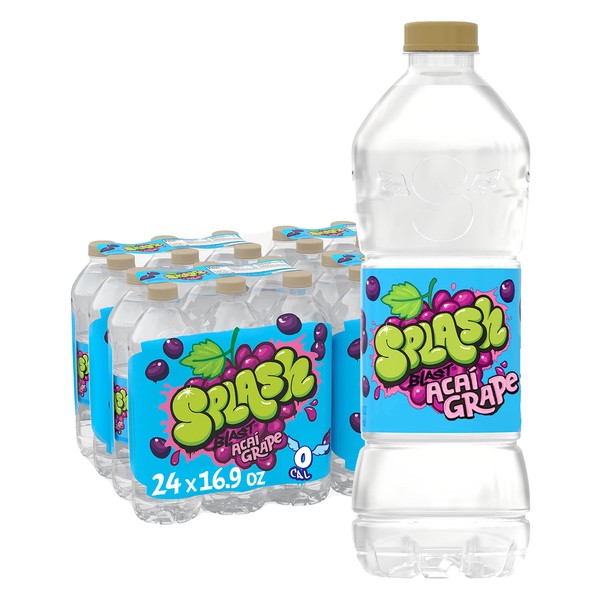 SPLASH BLAST Splash Refresher, Acai Grape Flavor Water Beverage, 16.9