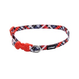 Coastal Pet - Li’l Pals Adjustable Dog Collar - Red and Grey Plaid - 3/8” x 6"-8”