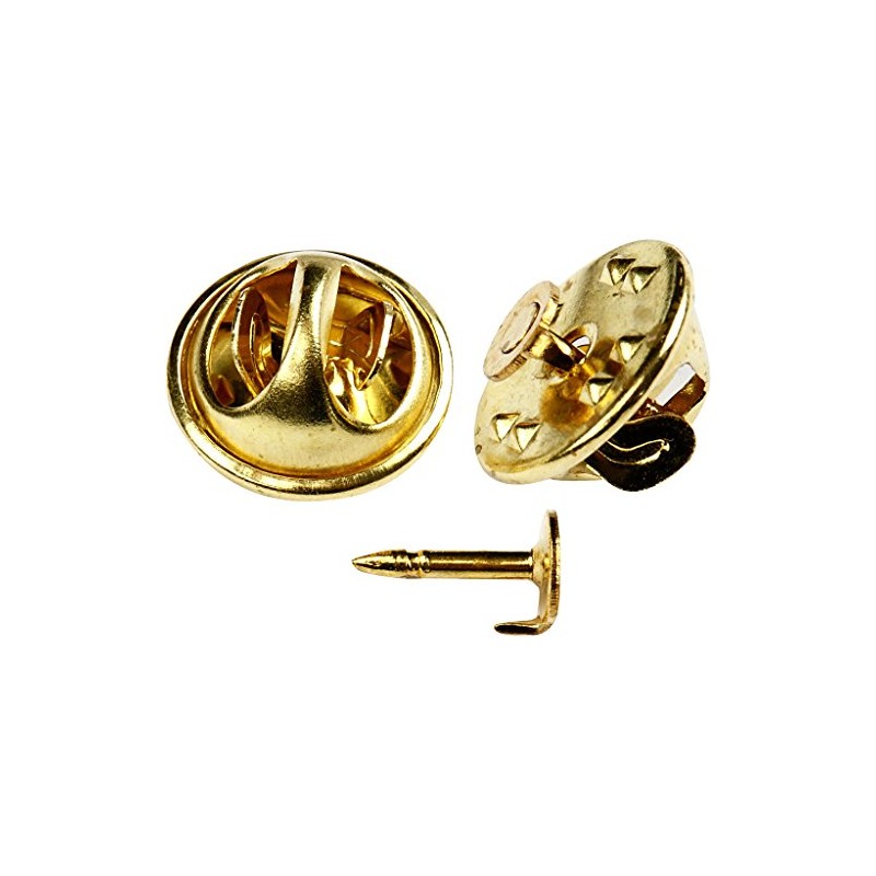 Clutch Pin Findings, D: 11,5 mm, gold-plated, GP, 25 pcs