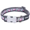 Red Dingo Bucklebone Dog Collar Design, Flamingo Grey, Large 25mm