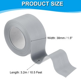 PATIKIL Caulk Tape 1.5" x 10.5 Ft, Self Adhesive Sealing Tape Waterproof Toilet Tub Caulk Sealant Strip Sealing Trim for Kitchen Bathroom Toilet Bathtub Sink Countertop, Grey