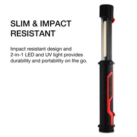 NEIKO 40337A Cordless 10-Watt 2-in-1 COB LED and UV Work Light with Rechargeable 4000-mAh Li-Ion Battery, Up to 8 Hours Run Time, Magnetic with 2 Swivel Hooks