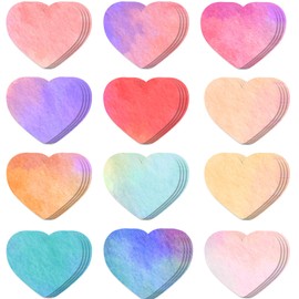 48 Pieces Valentine's Day Heart Sticky Notes Self-Adhesive Valentine Heart Sticky Notes Valentine Sticky Note Pads Sticky for Office School Classroom Student Kids Party Favor