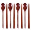 Ecloud Shop 4 Pcs Wooden Chopsticks Sets Korean dinnerware Combinations
