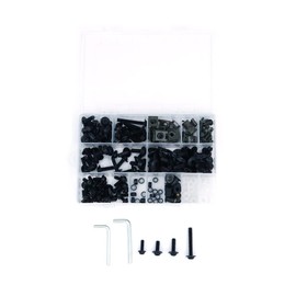 ANCLLO 223Pcs Black Complete Motorcycle Fairing Bolt Kit Body Screws Fasteners and Hardware