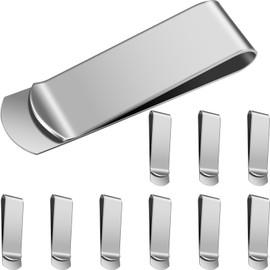 10Pcs Stainless Steel Money Clips, Slim Cash Clip for Men, Women Metal Money Clips Minimalist Pocket Cash Wallet, Silver