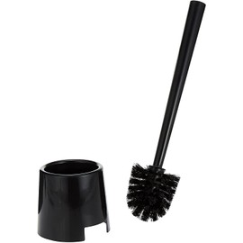 WY8 Premium Toilet Brush with Holder, Polypropylene Handle, Sleek Design for Bathroom Hygiene, 14.02 x 4.29 x 4.09 inches (Black)