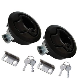 WJSKDQ 2PCS Boat Latches Flush Pull Slam Latch for Boat Boor Latches Handle Keyed Lock Round Boat Hatch Latches