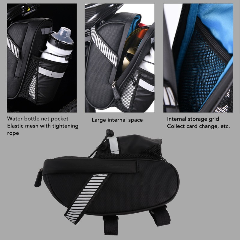 Bike Saddle Bag Waterproof Large Space Polyester PU Bike Under