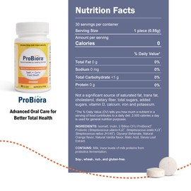 ProBiora Oral-Care Chewable Probiotic Tablets | Probiotic Supplement for Women & Men | Healthier Teeth & Gums | Fresher Breath | Whiter Teeth | 30 Count | Pack of 2 | Orange